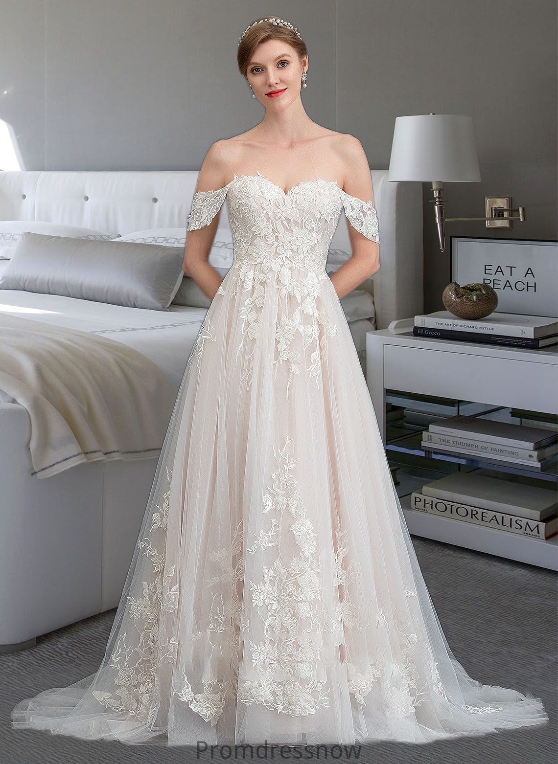 Liz Ball-Gown/Princess Sweetheart Sweep Train Tulle Wedding Dress HPP0013685