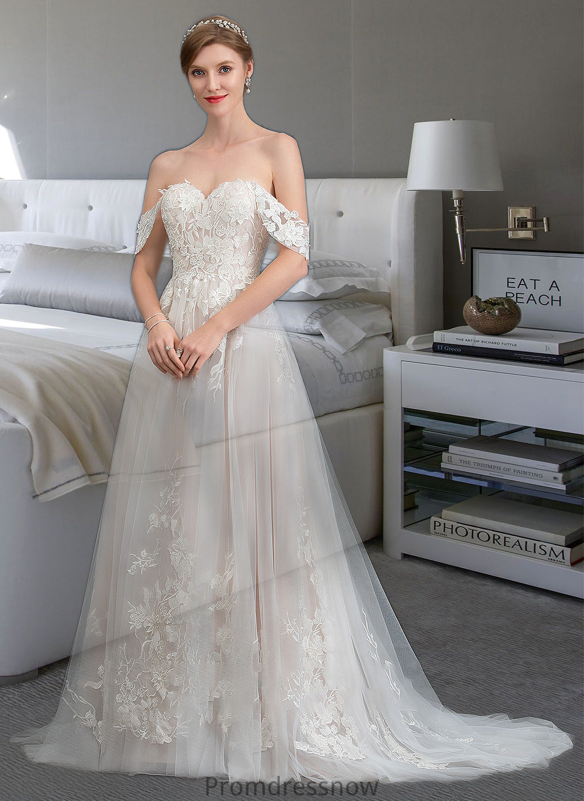 Liz Ball-Gown/Princess Sweetheart Sweep Train Tulle Wedding Dress HPP0013685