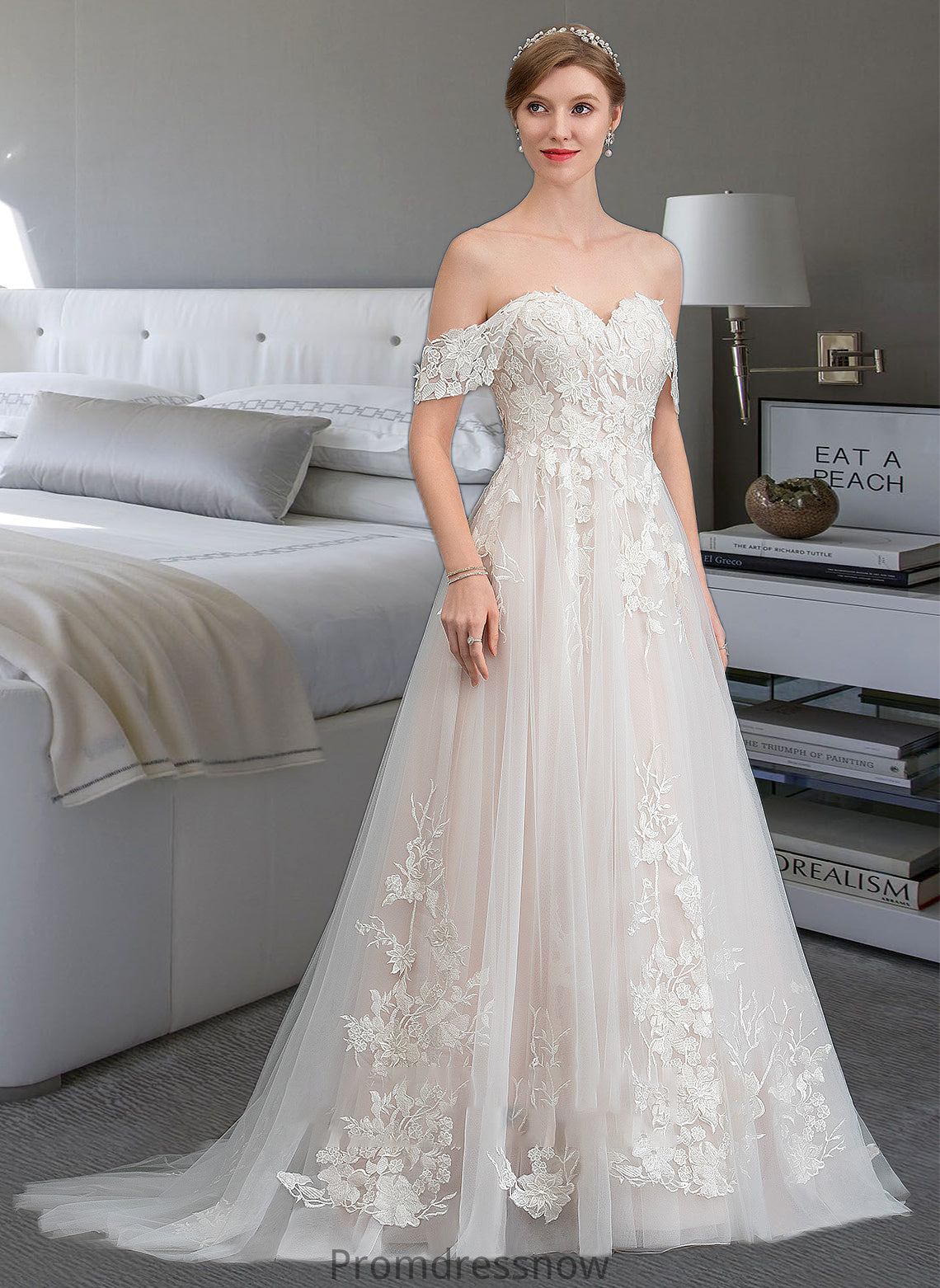 Liz Ball-Gown/Princess Sweetheart Sweep Train Tulle Wedding Dress HPP0013685