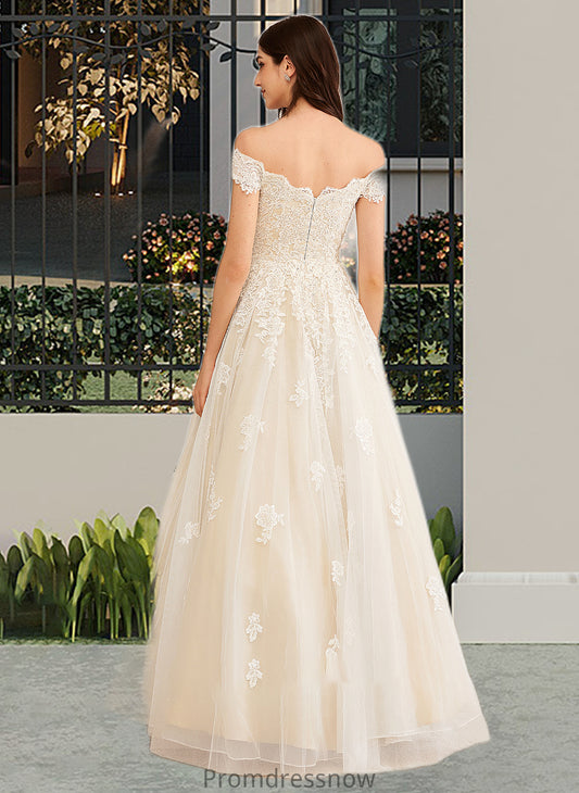 Rosa Ball-Gown/Princess Off-the-Shoulder Floor-Length Wedding Dress With Beading Sequins HPP0013765