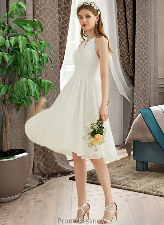 Lindsey A-Line Knee-Length Chiffon Wedding Dress HPP0013778