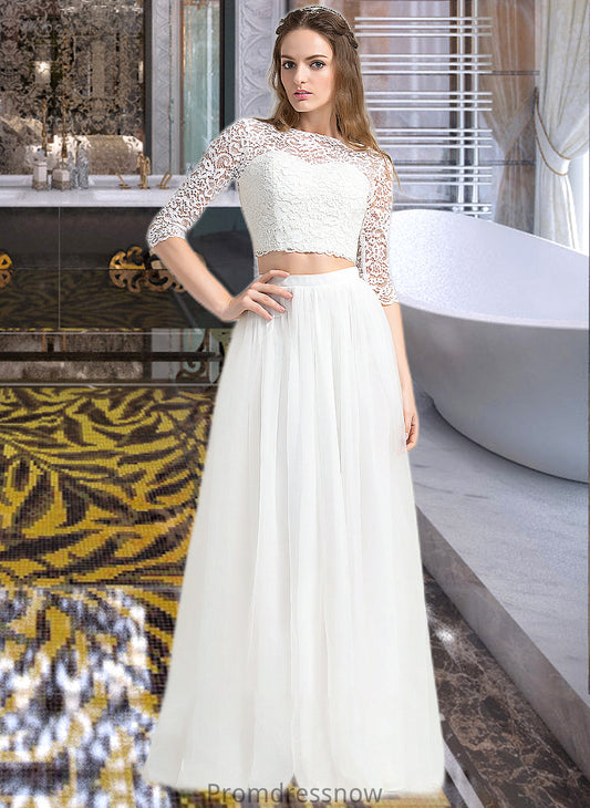 Haleigh A-Line Scoop Neck Floor-Length Tulle Wedding Dress HPP0013787