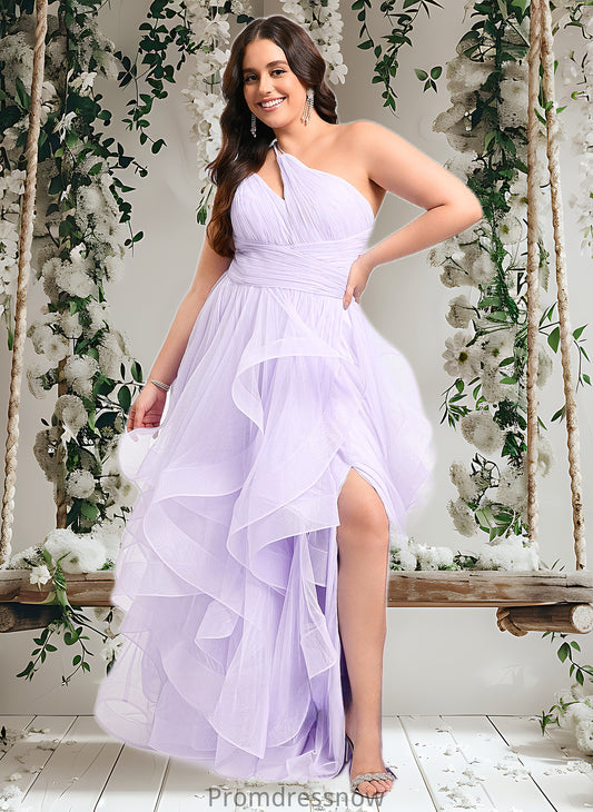 Makenna Ball-Gown/Princess Asymmetrical One Shoulder Floor-Length Tulle Prom Dresses HPP0025867