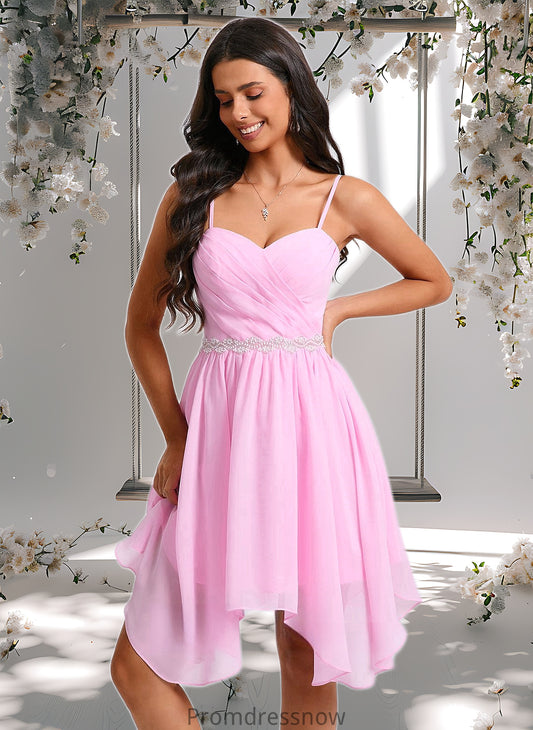 Jaylynn A-line Sweetheart Asymmetrical Chiffon Homecoming Dress With Beading HPP0025690