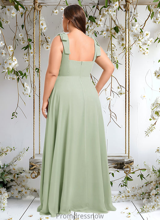 Anastasia A-line Square Floor-Length Chiffon Prom Dresses With Bow HPP0025876