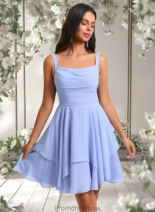 Annie A-line Scoop Short Chiffon Homecoming Dress With Pleated HPP0025654