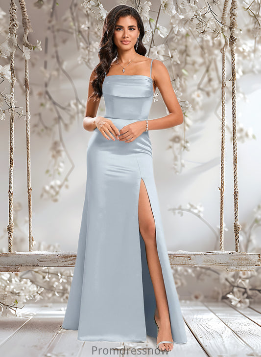 Margery Trumpet/Mermaid Off the Shoulder Square Floor-Length Satin Prom Dresses With Ruffle HPP0025883