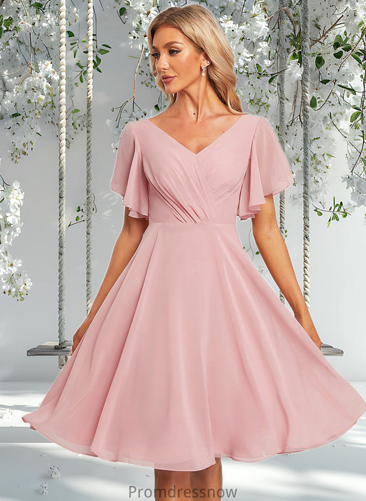 Selena A-line V-Neck Knee-Length Chiffon Homecoming Dress HPP0025702