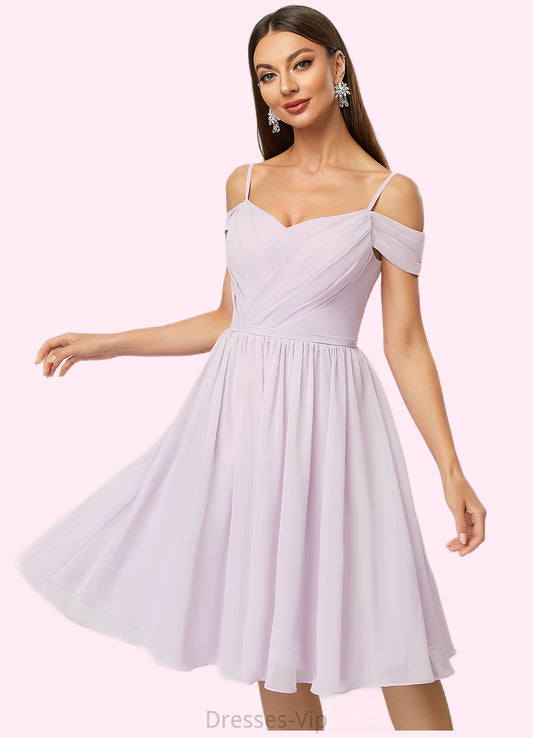 Adrianna A-line V-Neck Knee-Length Chiffon Cocktail Dress With Pleated HPP0022367