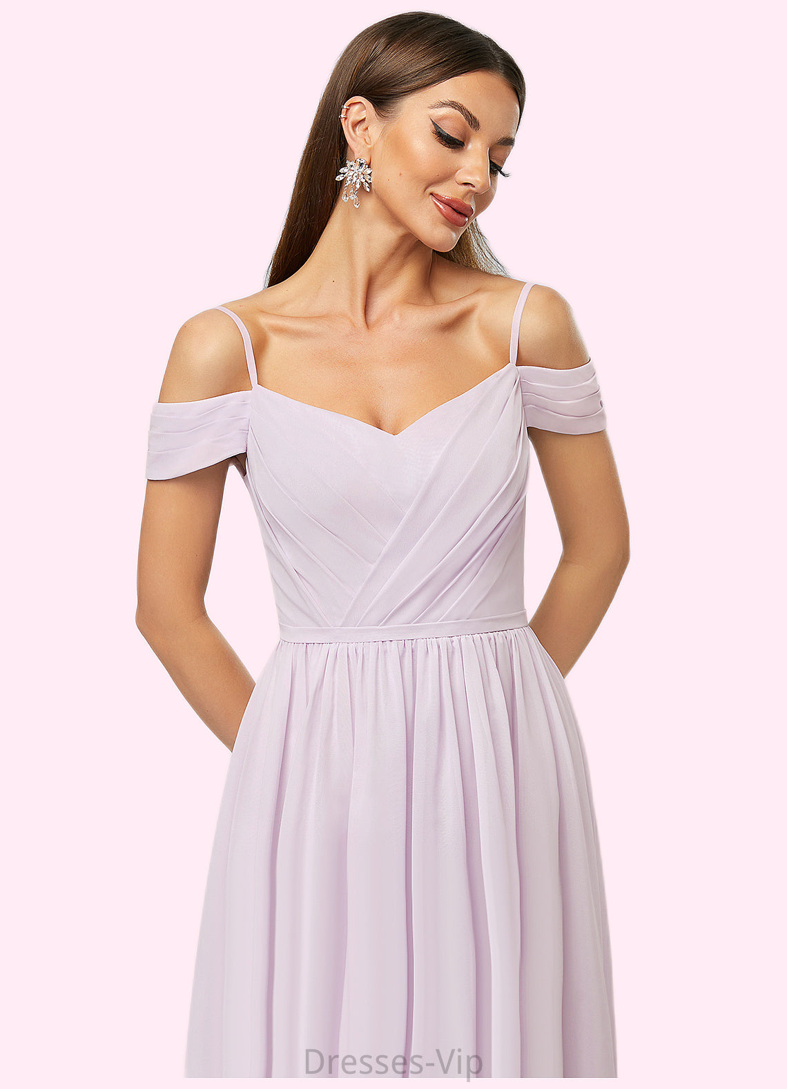 Adrianna A-line V-Neck Knee-Length Chiffon Cocktail Dress With Pleated HPP0022367