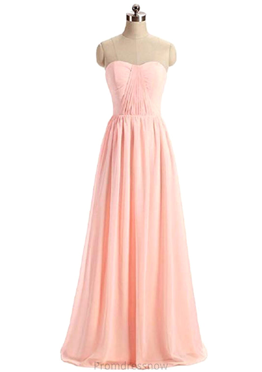 Sweetheart Sleeveless Long/Floor-Length A-Line/Princess Chiffon Bridesmaid Dresses Ariella HPP0025418