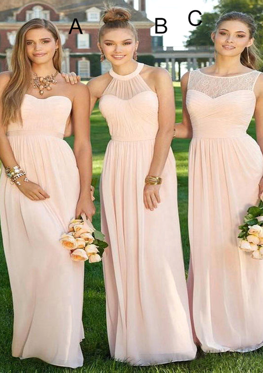 Sweetheart Sleeveless Long/Floor-Length A-Line/Princess Chiffon Bridesmaid Dresses Ariella HPP0025418