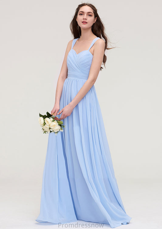 Sleeveless Sweetheart Long/Floor-Length Chiffon A-line/Princess Bridesmaid Dresses With Pleated Jill HPP0025437