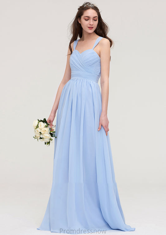 Sleeveless Sweetheart Long/Floor-Length Chiffon A-line/Princess Bridesmaid Dresses With Pleated Jill HPP0025437