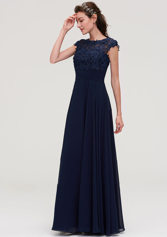 Sleeveless Chiffon A-line/Princess Long/Floor-Length Bridesmaid Dresseses With Appliqued Elise HPP0025455