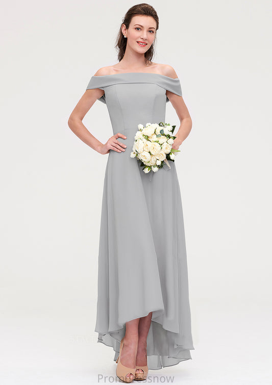 Off-the-Shoulder Sleeveless Asymmetrical Chiffon A-line/Princess Bridesmaid Dresseses Charlie HPP0025465