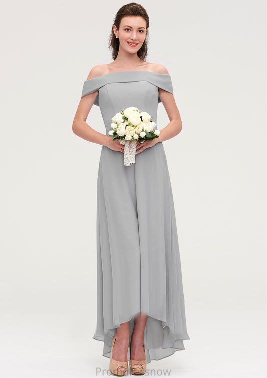 Off-the-Shoulder Sleeveless Asymmetrical Chiffon A-line/Princess Bridesmaid Dresseses Charlie HPP0025465