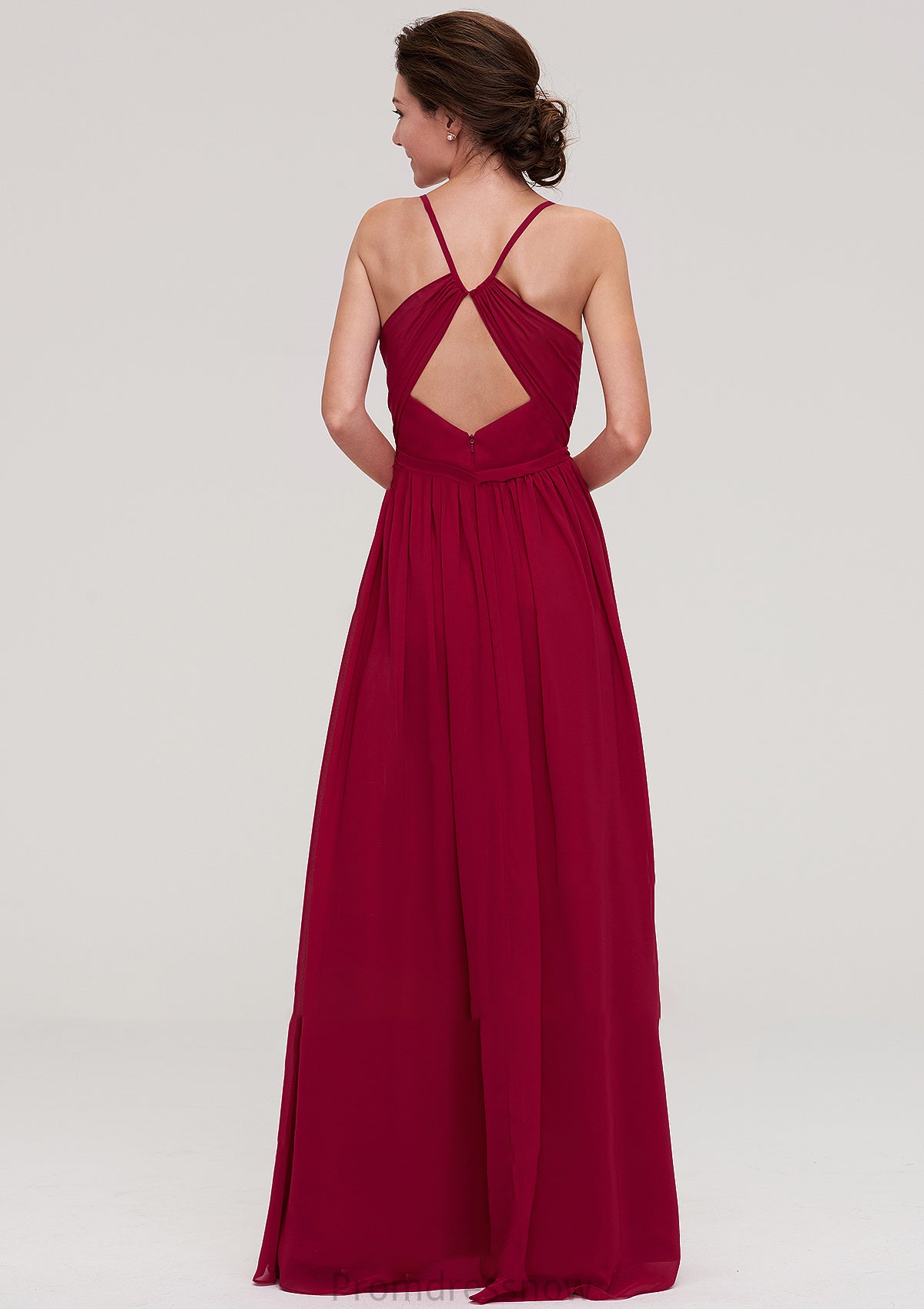 Sleeveless Sweetheart Long/Floor-Length Chiffon A-line/Princess Bridesmaid Dresseses With Split Pleated Yaretzi HPP0025477