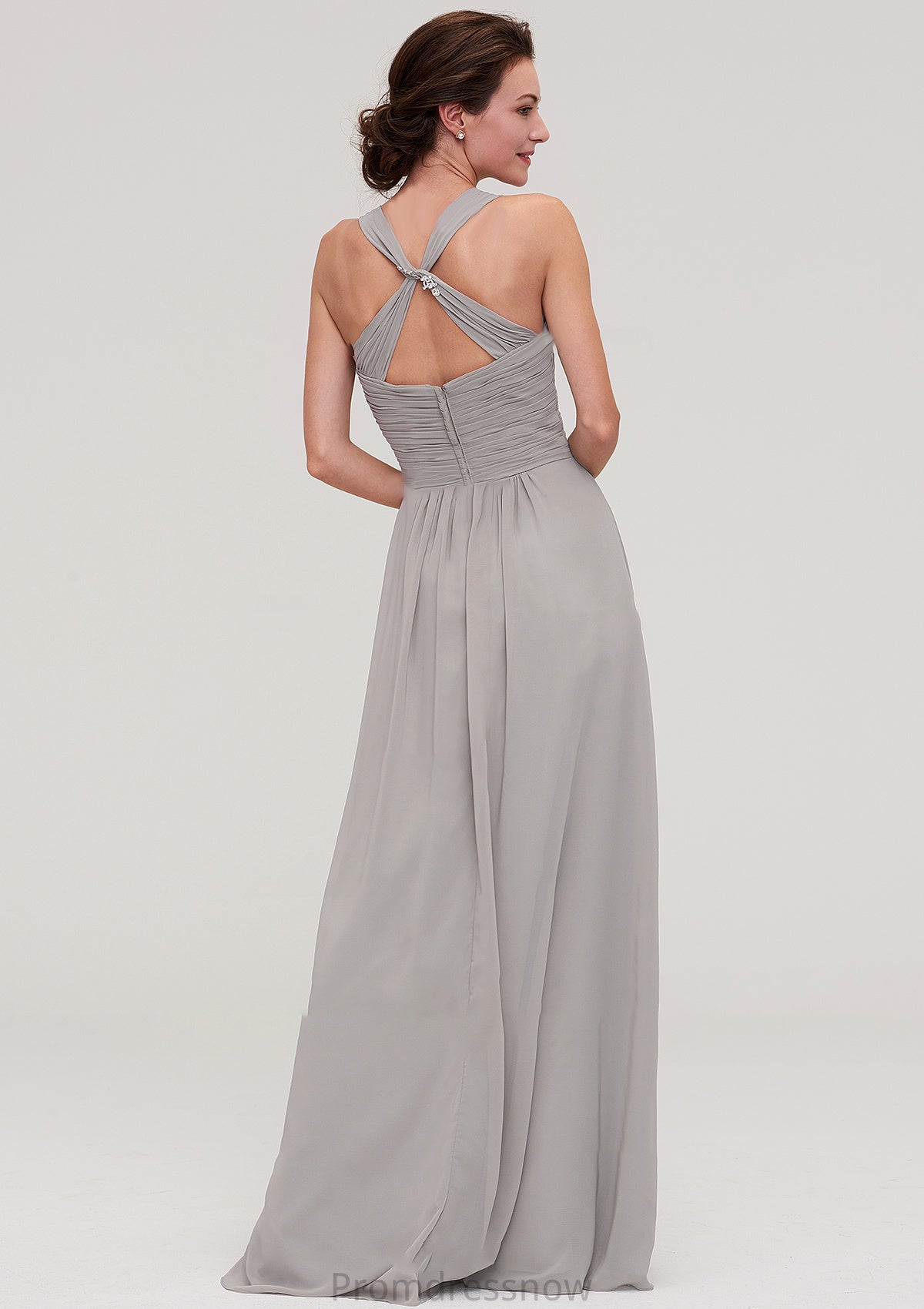 Sleeveless Sweetheart Long/Floor-Length Chiffon A-line/Princess Bridesmaid Dresseses With Pleated Beading Kaia HPP0025478