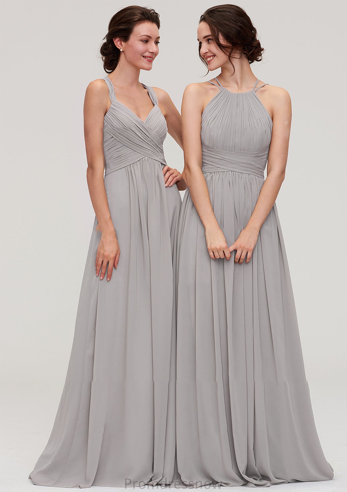 Sleeveless Sweetheart Long/Floor-Length Chiffon A-line/Princess Bridesmaid Dresseses With Pleated Beading Kaia HPP0025478