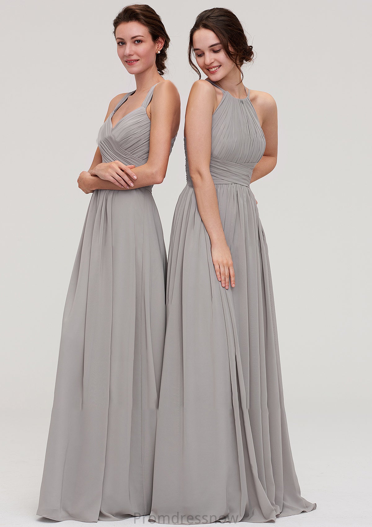 Sleeveless Sweetheart Long/Floor-Length Chiffon A-line/Princess Bridesmaid Dresseses With Pleated Beading Kaia HPP0025478