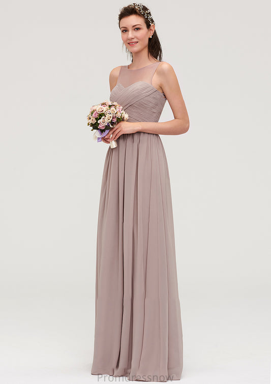 Sleeveless A-line/Princess Chiffon Long/Floor-Length Bridesmaid Dresseses With Pleated Skylar HPP0025479