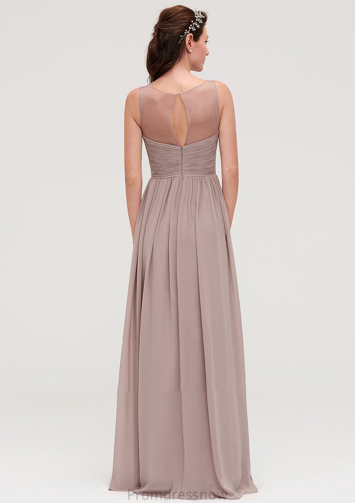 Sleeveless A-line/Princess Chiffon Long/Floor-Length Bridesmaid Dresseses With Pleated Skylar HPP0025479