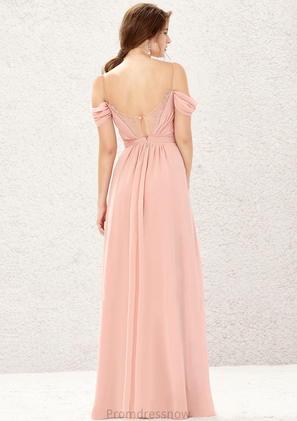 A-line Sweetheart Sleeveless Chiffon Long/Floor-Length Bridesmaid Dresses With Pleated Lace Carissa HPP0025629