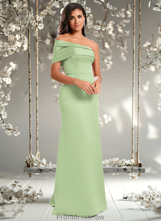 Adrianna A-line Asymmetrical Off the Shoulder Floor-Length Satin Prom Dresses HPP0025884