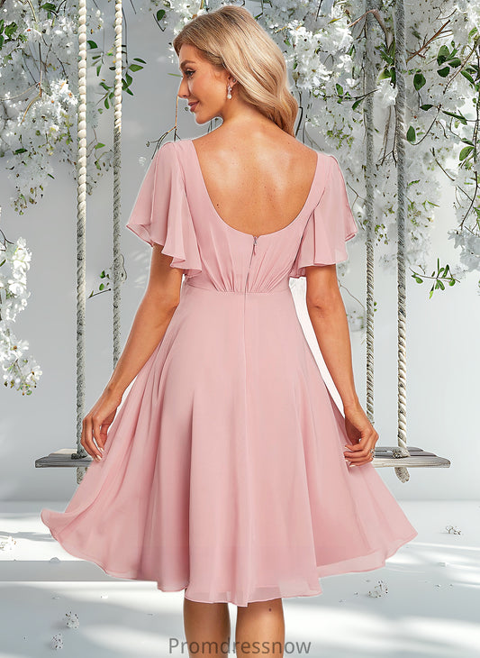 Selena A-line V-Neck Knee-Length Chiffon Homecoming Dress HPP0025702