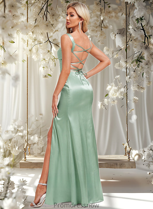 Dahlia Trumpet/Mermaid Square Floor-Length Stretch Satin Bridesmaid Dress HPP0025784