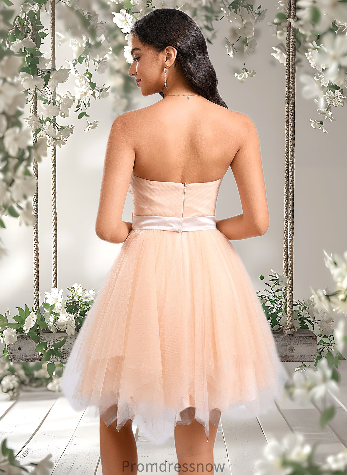 Erika Ball-Gown/Princess Sweetheart Short Tulle Homecoming Dress With Bow HPP0025719