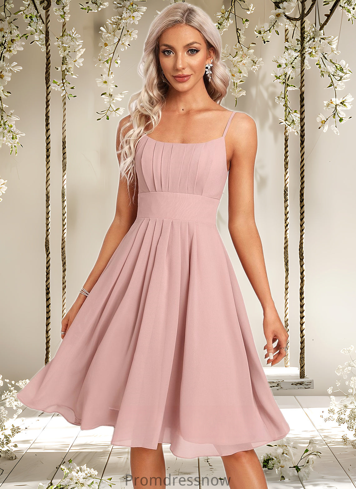 Mckayla A-line Scoop Knee-Length Chiffon Homecoming Dress HPP0025686