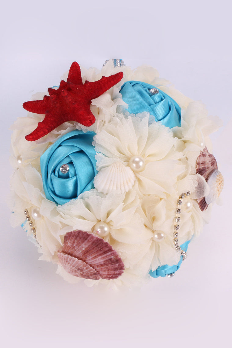 Round Satin/Starfish/Shell Bridal Bouquets