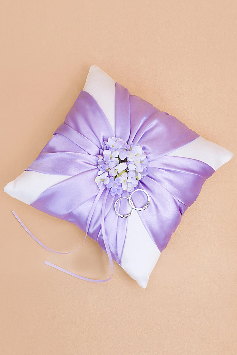 Floral Design Ring Pillow Satin