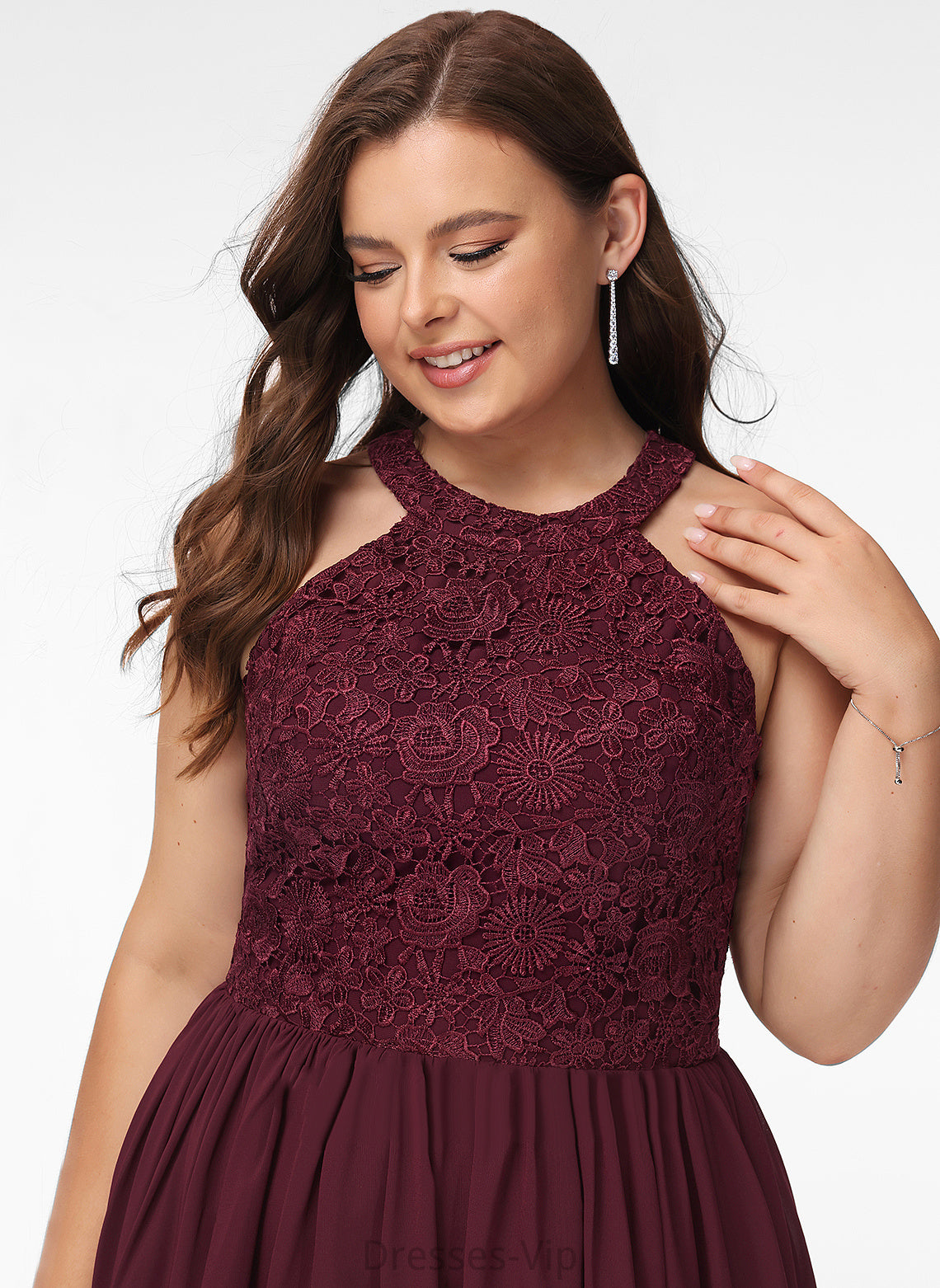 Cocktail Cocktail Dresses Lace With Short/Mini Chiffon A-Line Neck Lace Giana Dress Scoop