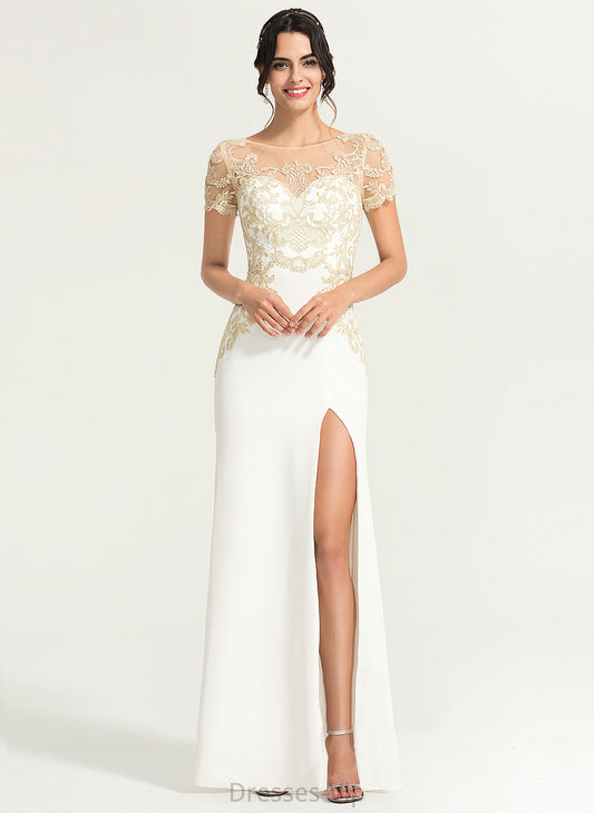 Dress Wedding Dresses Aimee Floor-Length Lace Sheath/Column Wedding Crepe Stretch Scoop