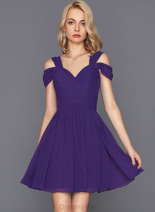 Ruffle Short/Mini A-Line Cocktail Dresses With Sweetheart Hayley Dress Chiffon Cocktail