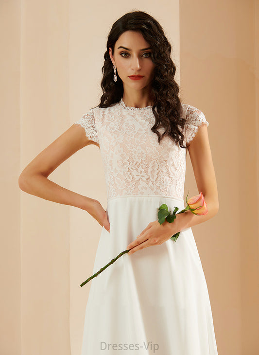 Scoop Wedding Wedding Dresses Chiffon A-Line Kasey Dress Lace Floor-Length