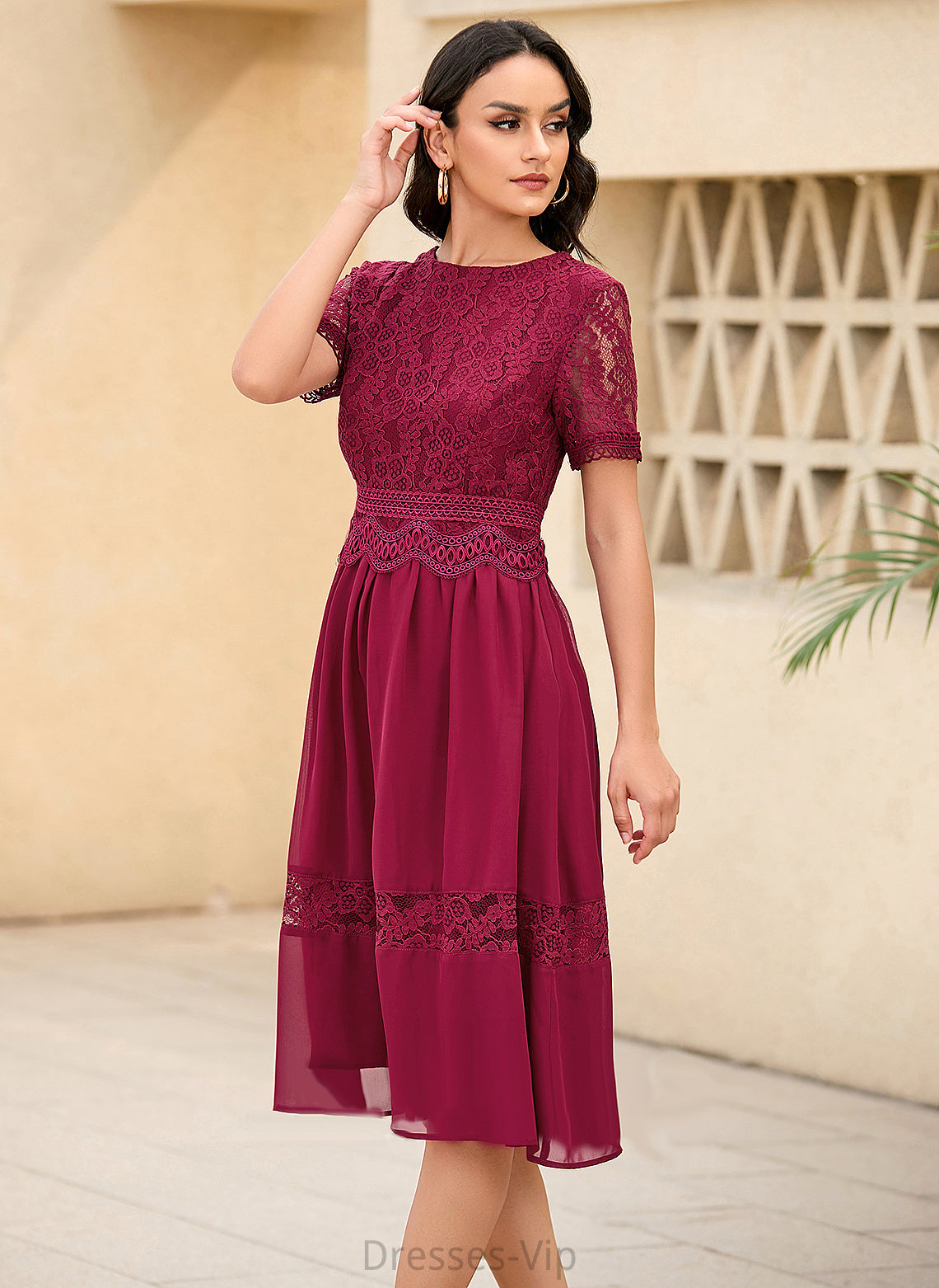 India Cocktail Dresses Dress A-Line Knee-Length Cocktail Chiffon