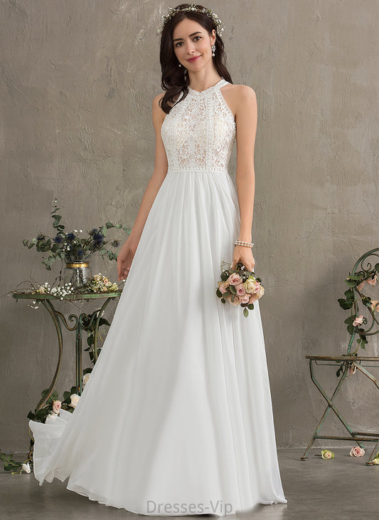 Dress Wedding Floor-Length Wedding Dresses Lace A-Line Diamond Chiffon