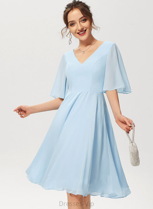 Cocktail Dresses Cocktail Dress Chiffon A-Line Nita Knee-Length V-neck