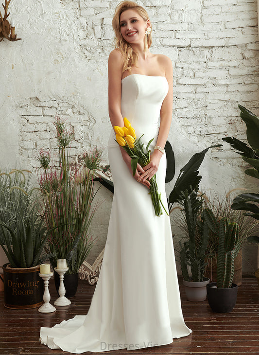 Stretch Dress Crepe Straight Wedding Dresses Wedding Trumpet/Mermaid Train Alula Sweep