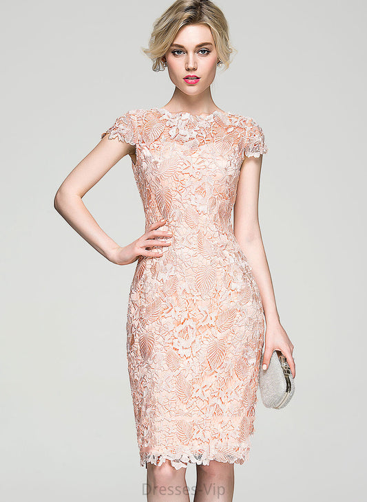 Dress Jayla Cocktail Neck Scoop Knee-Length Lace Cocktail Dresses Sheath/Column