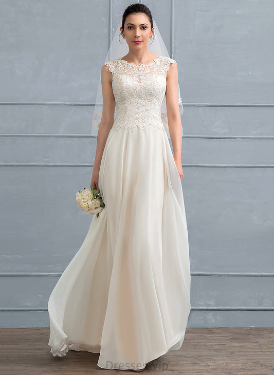 Floor-Length Lace Scoop With A-Line Sequins Wedding Dresses Beading Wedding Dress Chiffon Kyleigh