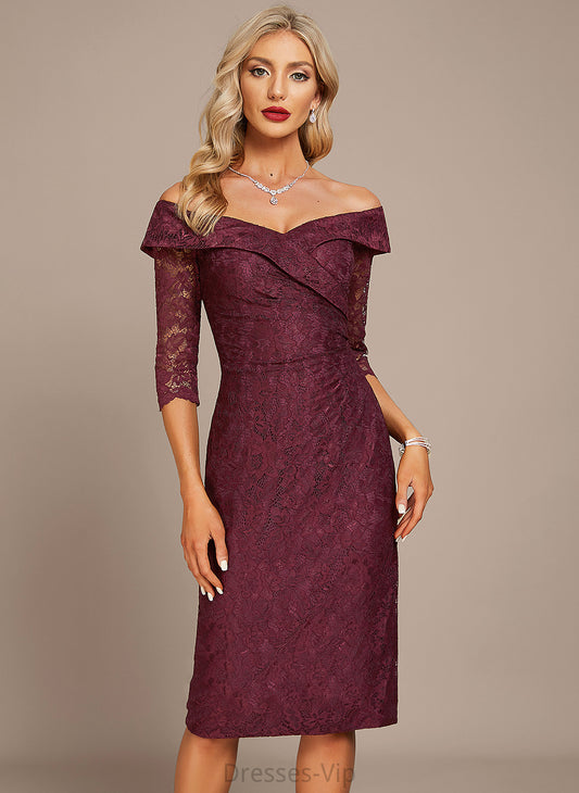 Cocktail Dresses Cocktail Dress Lace Sheath/Column Knee-Length Alivia Off-the-Shoulder