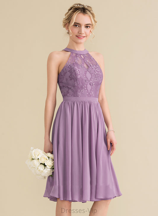 Dress Amirah Homecoming Dresses Neck Knee-Length With Homecoming Scoop A-Line Lace Lace Chiffon