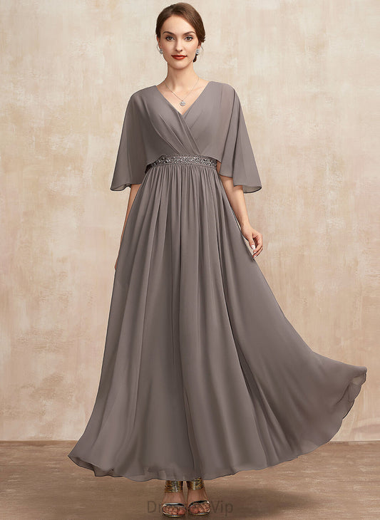 Ankle-Length A-Line Ruffle V-neck With Felicity Dress Beading Cocktail Chiffon Cocktail Dresses