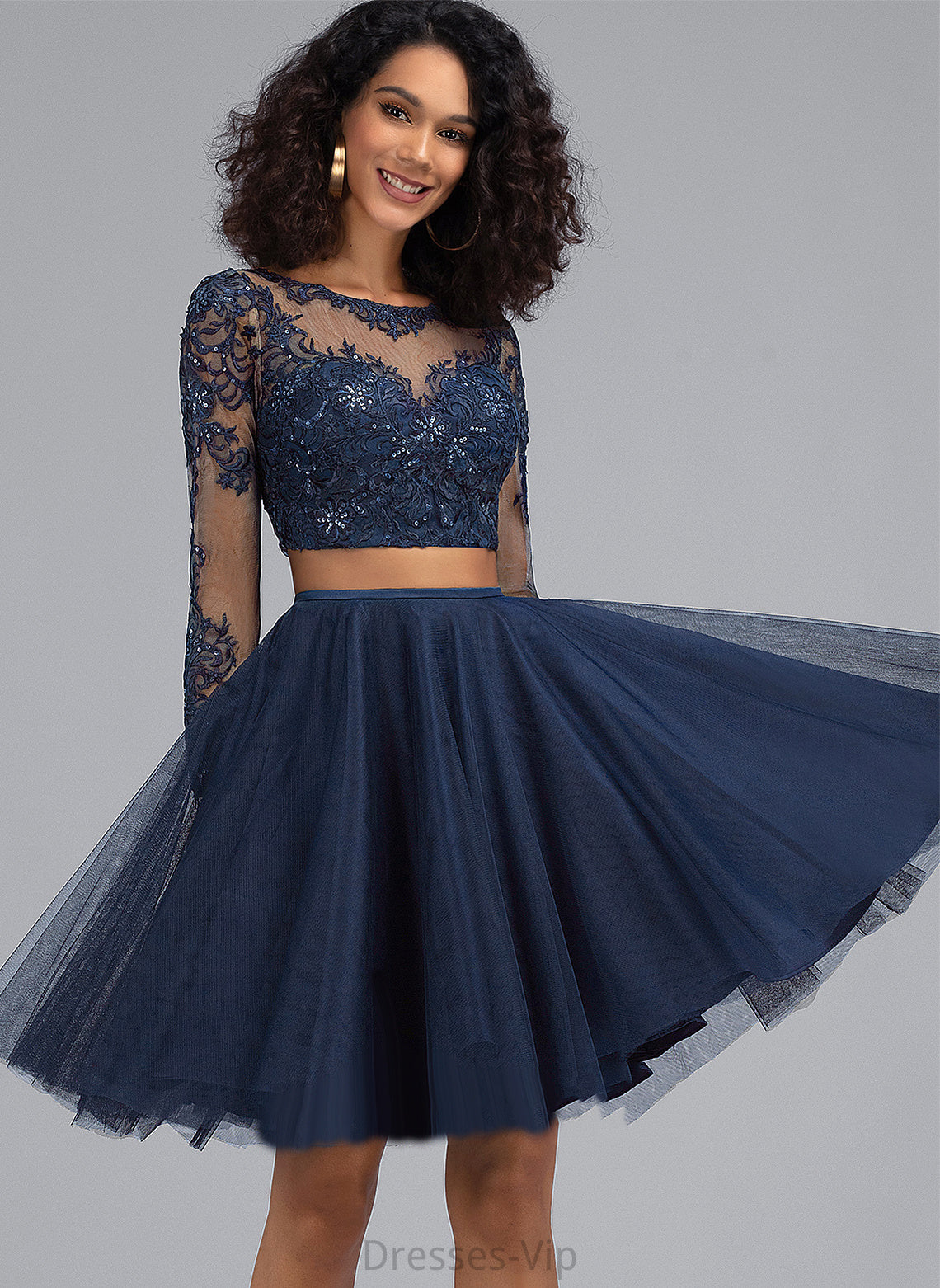 Homecoming Dresses Scoop Lace Dress Neck Short/Mini Tulle With Homecoming A-Line Jordyn