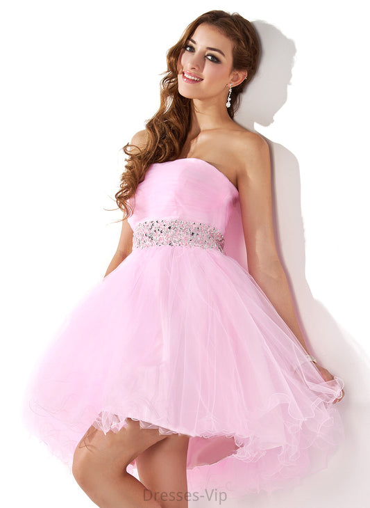 Homecoming Beading Eliana Short/Mini With Tulle Sweetheart A-Line Homecoming Dresses Dress Sequins